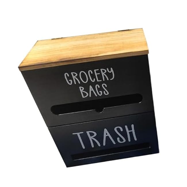 Trash Bag Holder, Garbage Bag Dispenser, Trash Bag Roll HolderSpace Saving Multiple Purpose Wall Mount Vintage for Under The Sink Countertop Organization, Black