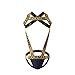 Mens Harness Sport Shoulder Strap with Jock Strap Fitness One-piecs Mens Harness with Jockstrap Bodysuit (yellow, L)