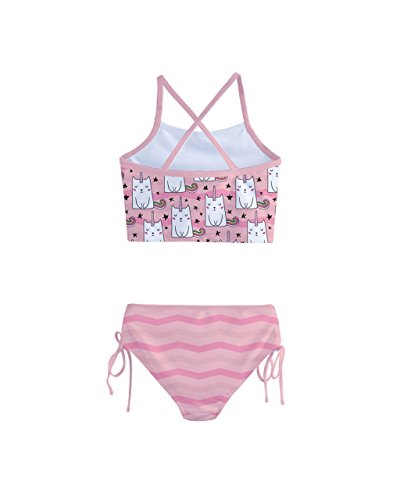 PattyCandy Little Girls Bathing Suit Cute Lion Owls & Giraffe Animals Print Tankini Swimsuit Size 2-162