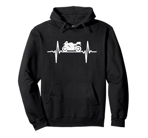 Motorrad Herzschlag Biker EKG Linie Frequenz Motorradfahrer Pullover Hoodie