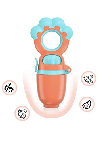 BitCute Baby Fruit Feeder/Infant Teething/Food feeder/3months to 24 Months/BPA Free/Come with 3 Pacifiers (Orange)