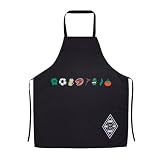 Borussia Mönchengladbach Grillschürze Grillparty | Offizieller Fanartikel Fohlenshop | Vereinslogo & BBQ-Motive, Länge ca. 83 cm, Breite ca. 70 cm