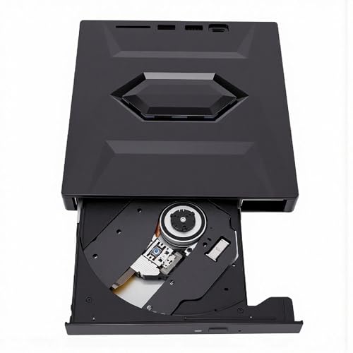 Denash Unidad de DVD Externa, Grabadora de Lector de Grabadora de CD y DVD USB 3.0 Tipo C, Unidad de -ROM Portátil para Computadora Portátil y de Escritorio