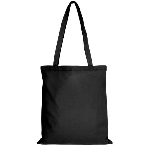 Baumwolltasche - OEKO-TEX 100 zertifiziert | mit zwei langen Henkeln | 38x42cm | Jutebeutel | Einkaufstasche | unbedruckt, Farbe:schwarz Cover