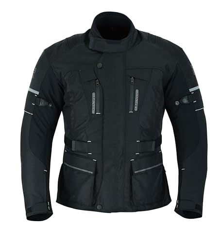 RAXUS Motorradjacke für Herren, für den Winter, wasserdicht, CE-zertifiziert, Schwarz , 4X-Large
