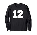 number 12 sports jersey player #12 fan front print varsity maglia a manica