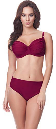 Merry Style Conjunto Bikini Sujetador y Bragas 2 Piezas Mujer P61472W (Burdeos, EU(Top 75 D / 38)=ES(90D/40))