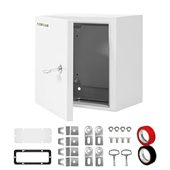 Tocretoare Outdoor Electrical Enclosure Box NEMA Steel Enclosure IP66 Waterproof Box Electrical Junction Box with Lock 12 x 12 x 8''