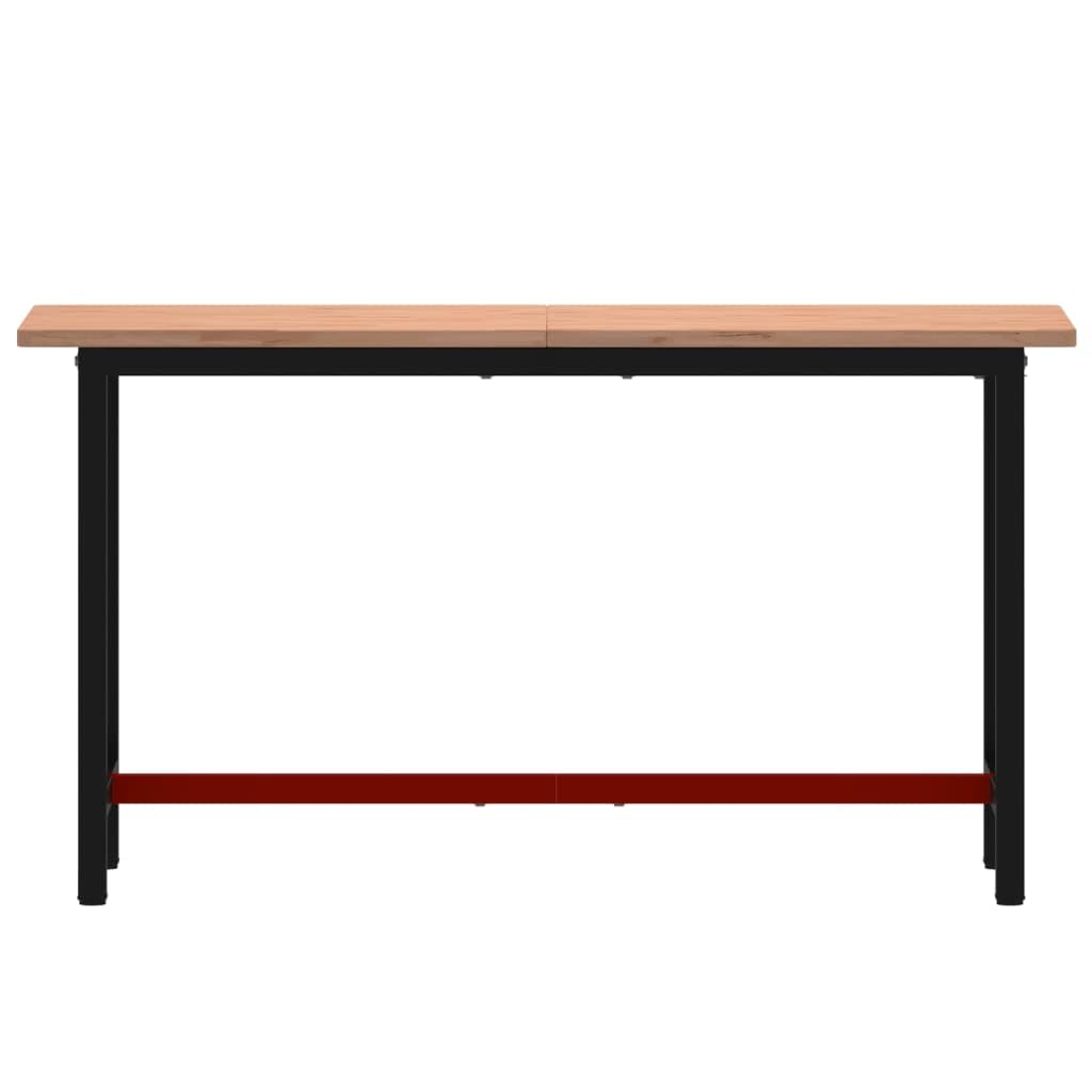 Genérico Banco de Trabajo Madera Maciza de Haya y Metal 150x55x81,5 cm,Bricolaje,Accesorios de Bricolaje,Organización y Almacenamiento de Herramientas,Mesas de trabajo-3188905