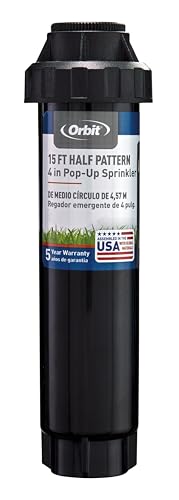 Orbit 54345 4' Pop-Up Spray Head Sprinkler with Half Pattern Nozzle