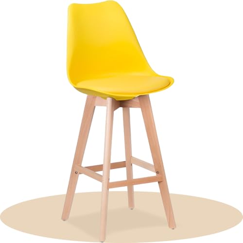 Dekohome Taburete Alto Cocina con Respaldo