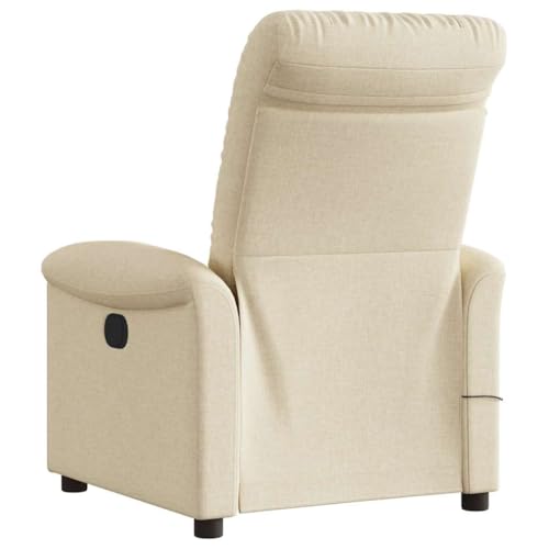 vidaXL Massagesessel Elektrisch Creme Stoff – Bild 8