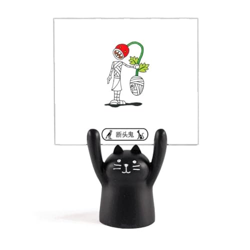 Porte-mémo Horus Halloween chat noir décapité figurine de bureau
