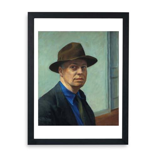 Affiche encadrée Autoportrait Edward Hopper petit format pour mur étroit