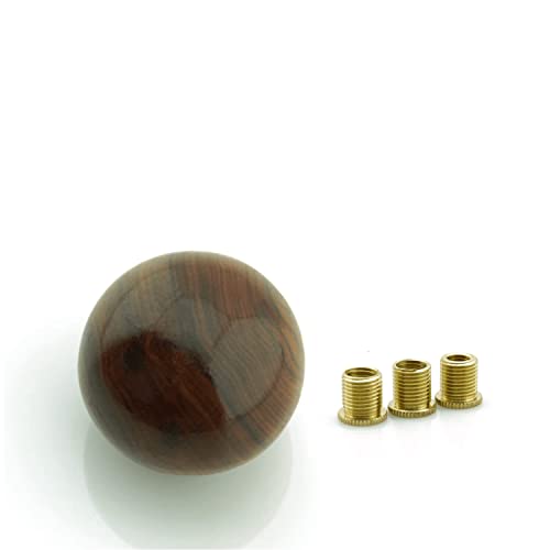 Lamacun Wooden Gear Shift Knob Shifter With 3 Adapters Manual Stick Shifter Round Ball (A) #TOP2