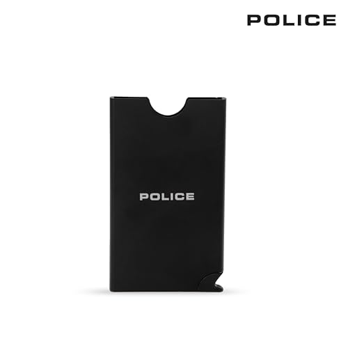 Image of Police Akron Automated Metal Black Credit Debit ATM Card Holder|Black Metal Smart Pop Up Wallet for Men Women