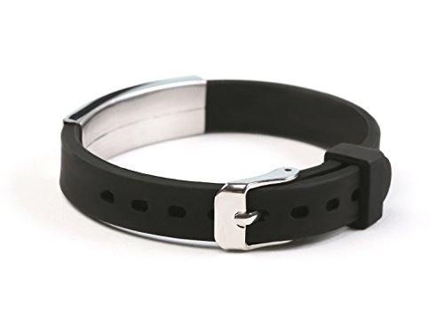 Type 2 Diabetes Medical Alert ID Bracelet Stainless Steel and Silicone Wristband Black for Men Women - Thumbnail 4