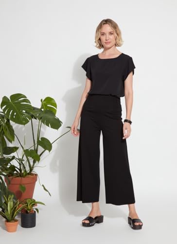 Lyssé Melodie Pull On Top – Short Sleeve Shirt for Women with Cropped Length, Boat Neck, Woven Fabric and 2 Way Stretch 7