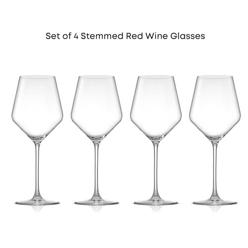 JoyJolt Layla Italian Red Wine Glasses, Set of 4, 17 oz Clear – Made in Europe