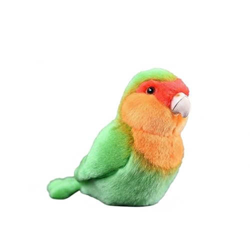 Wyvix Realistischer Rosenköpfchen-Plüschvogel – 14 cm weicher...