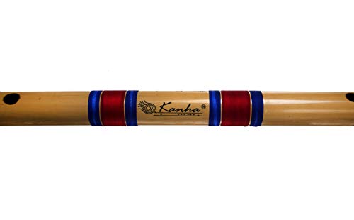 Image of Kanha Flutes D Scale Sharp Base Assam Bamboo Flute Musical Instrument Size 31 Inch Bansuri Right Handed with Flute Cover