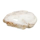 Healifty Home Decor Agate Geode Slice Stones Natural Healing Crystal Irregular Agate Mineral Healing Worry Stones Agate for Jewelry Necklace Meditation Supplies White Outdoor Decor