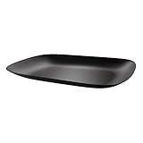 alessi tablett mit griffen Tablett, rechteckig aus Stahl, epoxidharzlackiert, schwarz mit Reliefdekor.