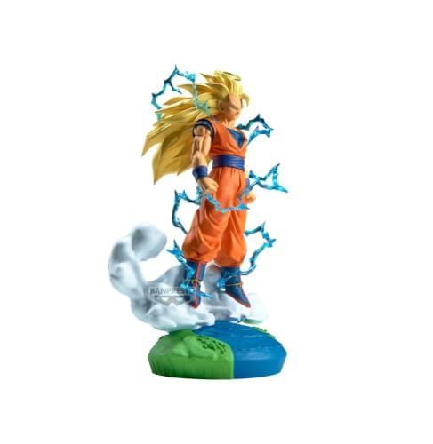 Banpresto Dragon Ball Z History Box Super Saiyan 3 Son Goku | Estatua de PVC de 18 cm | Coleccionable Oficial de Banpresto | Postura icónica de Power‑Up | Figura de exhibición de Anime no articulada