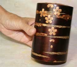 Amazon | 角館桜皮細工・桜皮総皮作り茶筒(大) | 株式会社秋田銘商