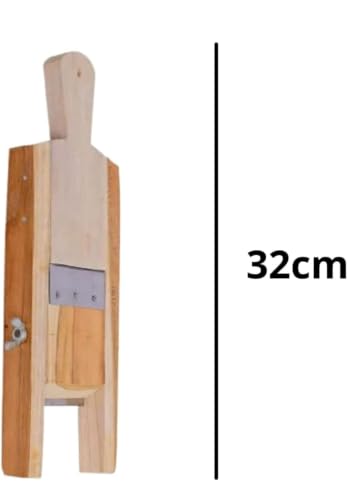 Image of Wooden Vegetable & Fruit Slicer with Stainless Steel Blade