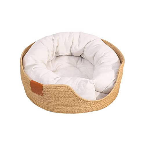 Baoblaze Cama de gato moderna tecida à mão com almofada macia resistente ao desgaste lavável removív