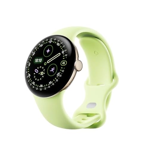Google Pixel Watch 4 (41 mm) - Android smartwatch with Domed Display, Comprehensive Health and Fitness Tracking and Help from Gemini - Champagne Gold Aluminium Case - Lemongrass Active Band - Wi-Fi