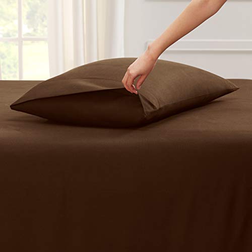 Empyrean Queen Sheets Set - 110 Gsm 6 Piece Bed Sheets For Queen Size Bed, Double Brushed Queen Size Sheets, Hotel Luxury Sheets, Soft Bedding Sheets & Pillowcases - Chocolate Brown #TOP5
