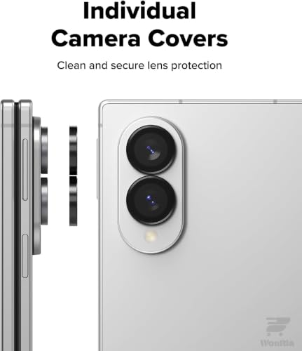 Image of WonRia Pack 2 - Camera Lens Protector Ring Compatible with Samsung Galaxy Z Fold 8 Wide 5G Camera Aluminum Alloy Rings, Ultra-HD Metal Frame- Black