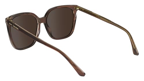 Calvin Klein Women's Sunglasses CK24509S - Striped Brown/Rose with Solid Wine Lens4