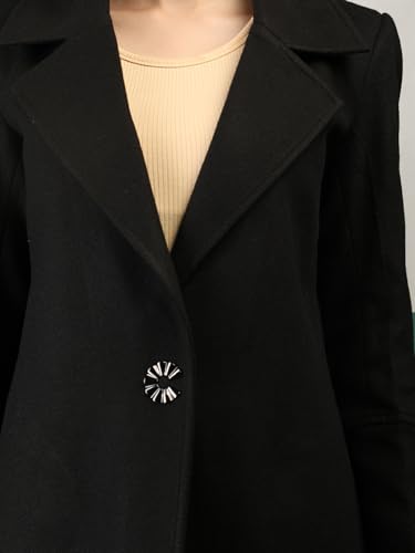 Image of CHKOKKO Women Wool Stylish Winter Coat Single Breasted,Long Length Trench Overcoat With Collar & Convenient Front Side Pockets,Suitable As An Elegant Formal Or Semi Formal Wear