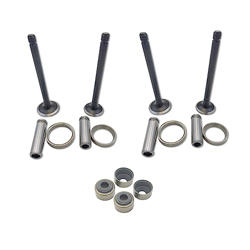 Pmtihxu Z602 Valves Set + Valve Stem Oil Seal Set For Kubota Z602 Engine Sub-Compact Utility Tractor BX1500 Valve Guides & Intake Valves & Exhaust Valves & Valves Seats