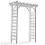 Dura-Trel Providence Arbor, 64 by 85 Inch PVC Patio Garden Arch, Outdoor Lattice Frame Decoration or Trellis for Climbing Plants, White
