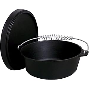 12 Qt. Seasoned Cast Iron Dutch Oven with Cast Iron Lid,Black