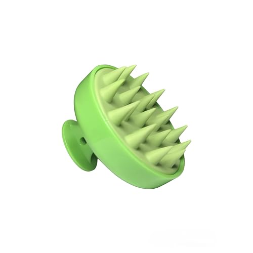 Hair Scalp Massager & Shampoo Brush with Soft Silicone Bristles that helps to Clarify your Scalp, Detox & Promotes Stimulation for Hair Growth, Can Be used on Wet and Dry Hair (Lime Green)