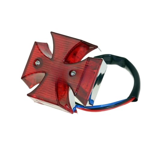 Feu arrière LED pour motos 12V avec lentille rouge haute visibilité