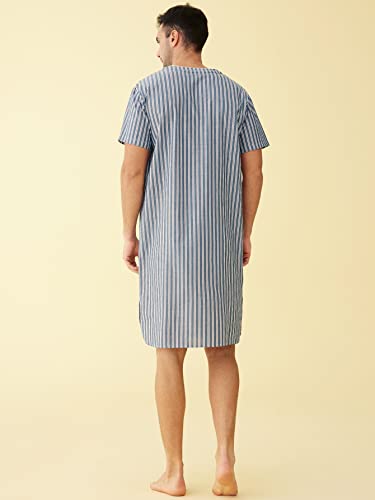 Latuza Men's Plaid Nightshirt Cotton Sleep Shirt3