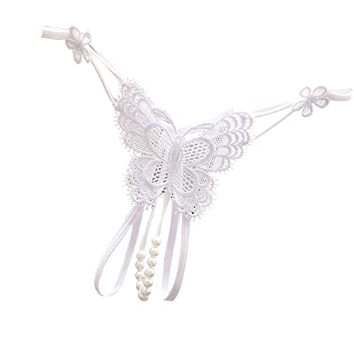 JOAU Women's Sexy Panties,Lace Thongs G-String with Pearls,Lingerie Ladies for Sex,Briefs Low Waist Thongs Underwear
