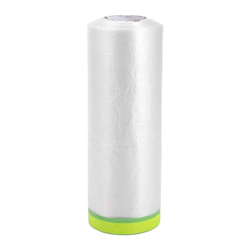 Image of Pre-Taped Masking Film Plastic Cover PE Film Natural Fiber Material 1 Pc 1500x180cm / 49.21ftx70.87 inch White Green