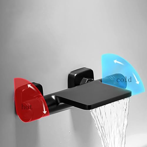 Robinet de bain cascade doré en laiton chic avec sa douchette - 5