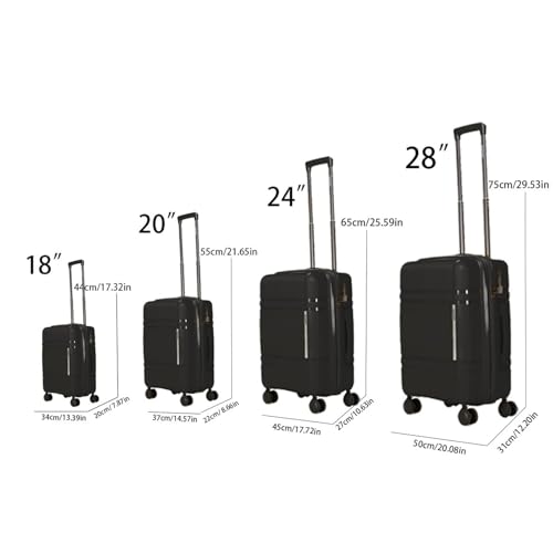 6-Piece Expandable Hard Shell Luggage Set with 360° Rotating Wheels - Lightweight Travel Luggage for Carry-On - Unisex Design with Password Lock3