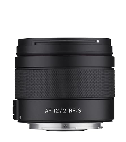 Samyang 12mm F2.0 AF Ultra Wide Angle Lens for Canon RF-S Mount – Compact APS-C Prime, Fast F2 Aperture, Autofocus, Weather Sealed, Linear STM, 62mm Filter, Ideal for Travel, and Night Photography