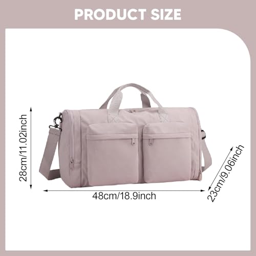 Travel Duffle Bag Water Resistant for Women and Men with Shoe Compartment Foldable Luggage Bag for Camping Workout Gym Sports, Pink3