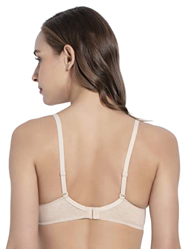Image of Jockey 1245 Women's Under-Wired Padded Super Combed Cotton Elastane Stretch Medium Coverage Multiway Styling T-Shirt Bra with Detachable Straps