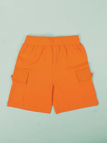 Image of KiddoPanti Boys 100% Cotton Knitted Above Knee Length Basic Cargo Shorts